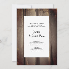 Land Barn Wood Junior / Senior Prom Inbjudningar