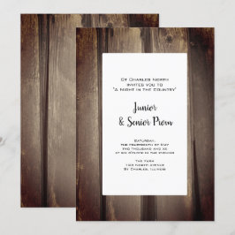 Land Barn Wood Junior / Senior Prom Inbjudningar