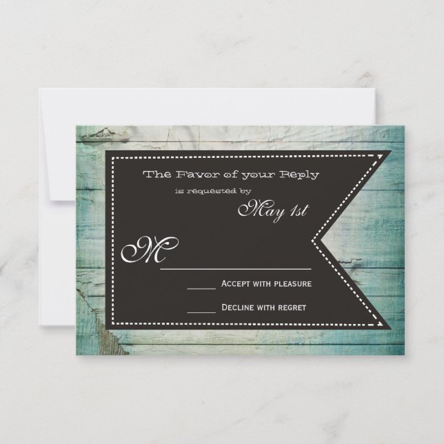 Land Barn Wood Rustic Bröllops OSA-kort OSA Kort (Framsida)