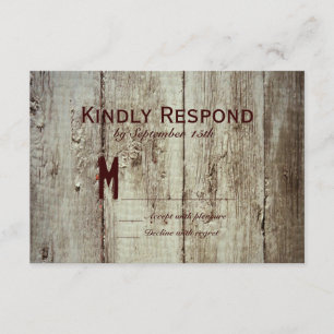 Land Barn Wood Typography-Bröllop OSA Kort