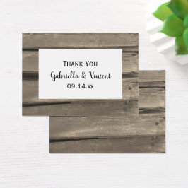 Land Barn Wood Wedding Favor Märkre Visitkort