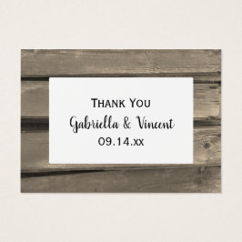 Land Barn Wood Wedding Favor Märkre Visitkort