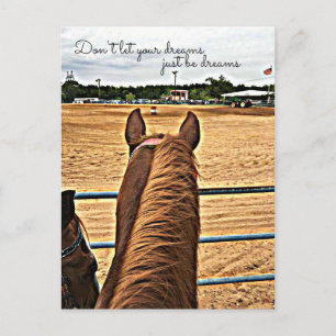 Land Barrel Racer Cowgirl Motivational Postcard Vykort