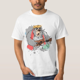 Land Bear Big Al - över målat T Shirt