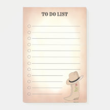 Land Beige Boots & Hat to Do List Post-it Notes