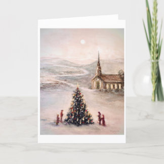 Land-bergsjulkort med vita gräns helgkort