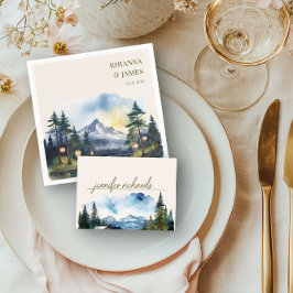 Land, bergsskogsvattenfärg placeringskort