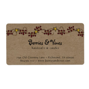 Land Berry och Star Garland Product eller Business Fraktsedel