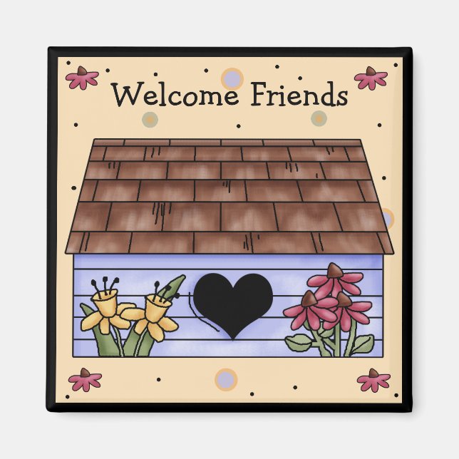 Land Birdhouse Fridge Magnet (Framsidan)