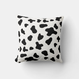 Land Black and White Cow Mönster Kudde
