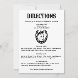 Land Black Bröllop Directions Horse Horseshoe Inbjudningar