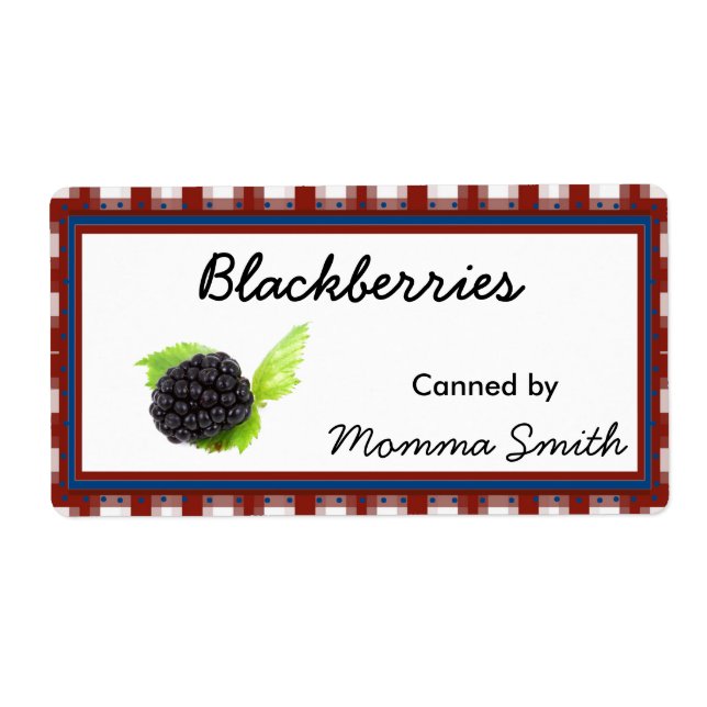 Land Blackberry Anpassningsbar Canning Labels Fraktsedel (Framsidan)