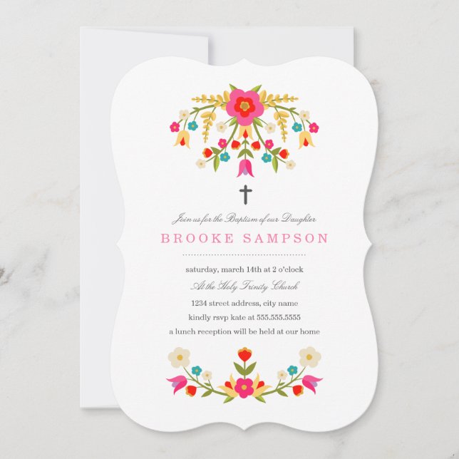 Land blommar dop inbjudningar (Framsida)