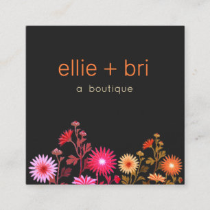 Land Blommigt Boho Boutique Stylist Fyrkantigt Visitkort