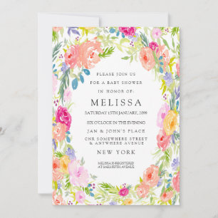 Land Blommigt Garden BABY Shower Inbjudan