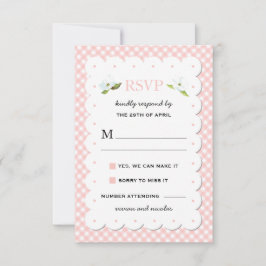 Land Blommigt Gingham Rosa Blue Bröllop OSA