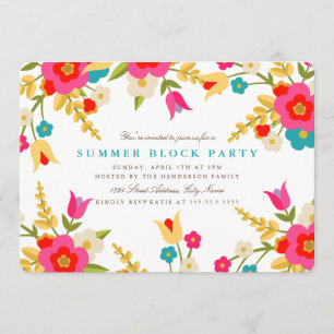 Land-blommor, sommaren Party Inbjudan