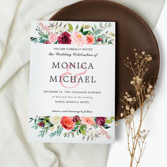 Land Bloom | Höstblommor Chic Bröllop Inbjudningar (Skapare uppladdad)