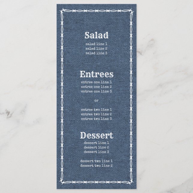 Land Blue Denim och Barb Wire 2 Meny (Framsida)