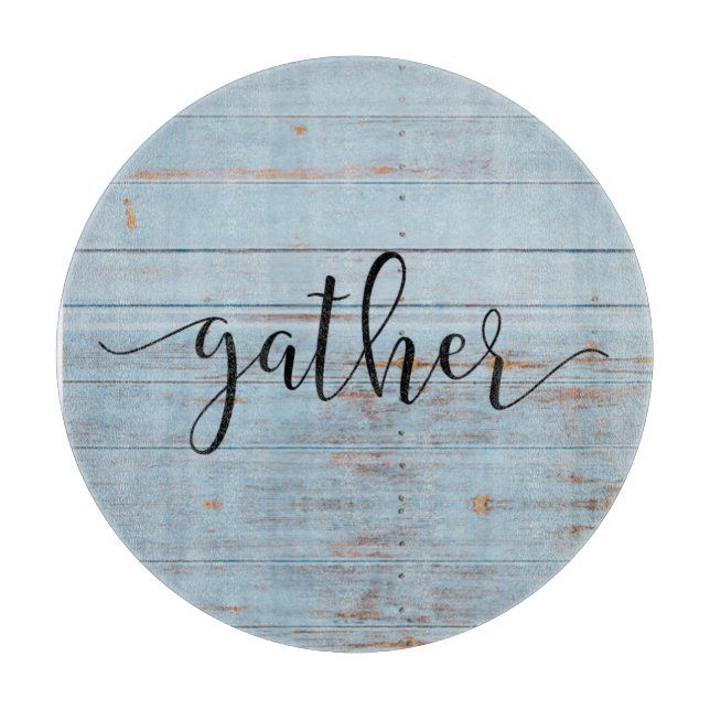 Land Blue Farmhouse Script Rustic Wood (Framsidan)