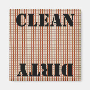 Land Blue Gingham Checks Clean Dirty Magnet