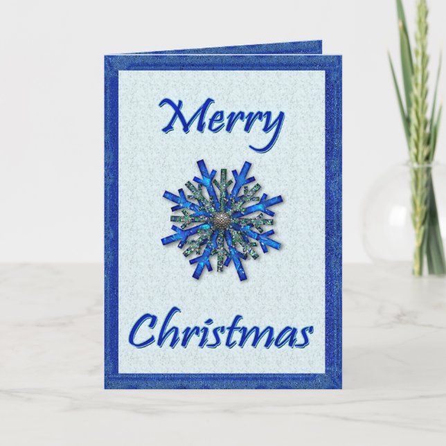 Land Blue Gnistra Snowflake Helgkort (Framsida)