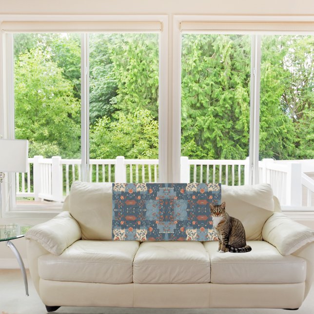 Land Blue Rust Rustic Farmhouse Fleecefilt (Skapare uppladdad)