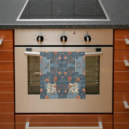 Land Blue Rust Rustic Farmhouse Kökshandduk