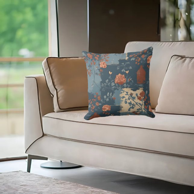 Land Blue Rust Rustic Farmhouse Kudde (Skapare uppladdad)