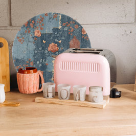 Land Blue Rust Rustic Farmhouse Round