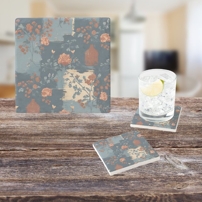 Land Blue Rust Rustic Farmhouse Stenunderlägg (Skapare uppladdad)