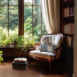 Land Blue Rust Rustic Farmhouse Triple Rocker Lumbarkudde