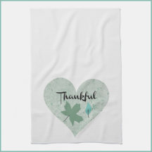 Land Blue Thankful Heart Löv Kitchen Towel