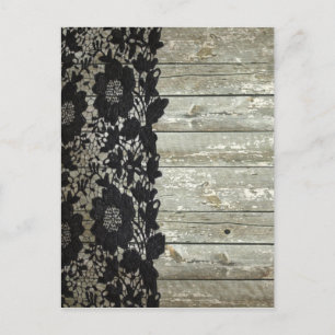 land bohemian Black snöre gammal rustic barnwood Vykort