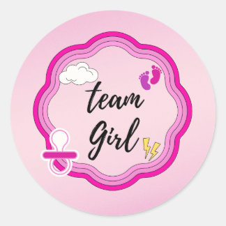 Land Boots eller Bows Gender Reveal Team Girl Clas Runt Klistermärke
