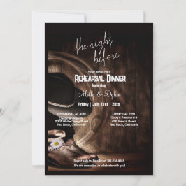 Land Boots, Hat & Barnwood Rehearsal Dinner Inbjudningar