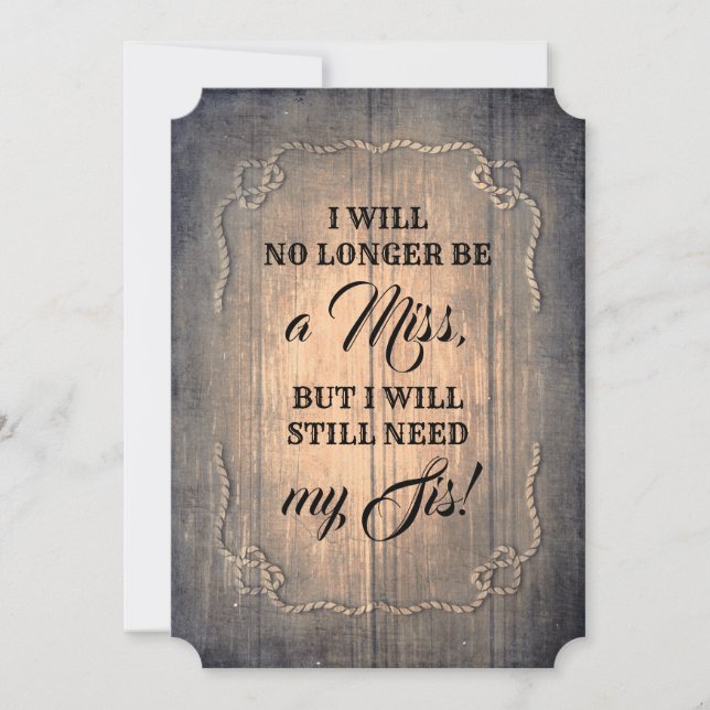 Land Bridesmaid/Maid of honor Frieri Inbjudningar (Framsida)