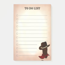 Land Brown Boots & Hat to Do List Post-it Notes
