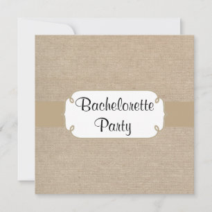 Land Brown Sand Burlap Bachelorette Party Inbjudningar