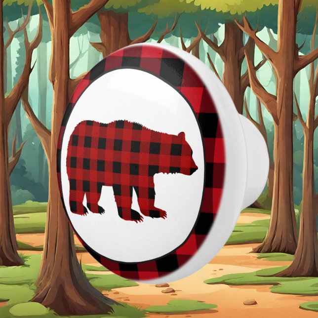 Land buffalo plaid björn knopp (Skapare uppladdad)