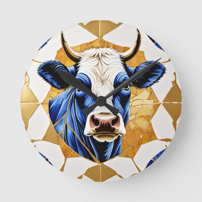 Land Bull Artwork Rund Klocka (Framsida)