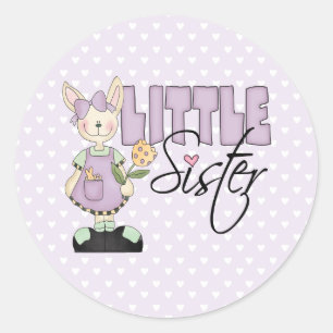 Land Bunny Little Sister (violett) Runt Klistermärke