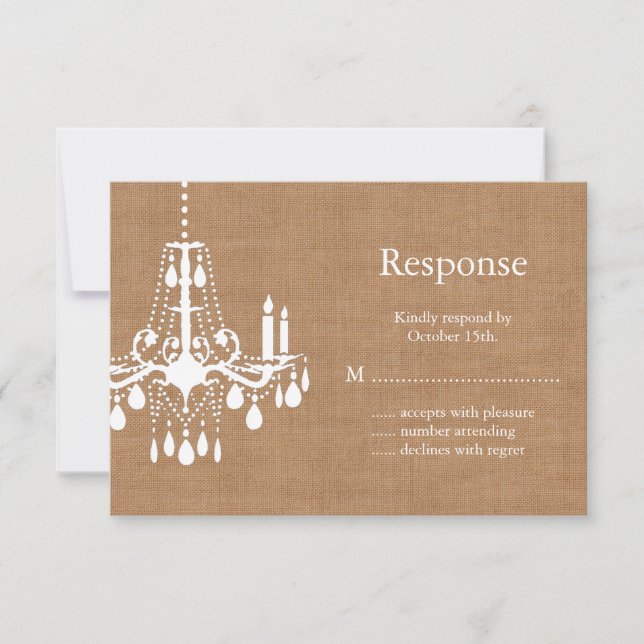 Land Burlap Chandelier OSA Kort (Framsida)