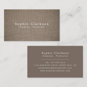 Land Burlap Effekt, Rustic Visitkort