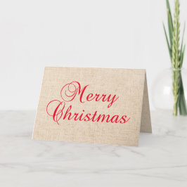 Land Burlap Family Photo Red God jul Helgkort