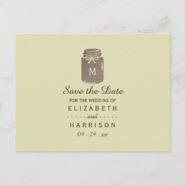 Land Burlap Mason Burk Bröllop Meddelande Vykort