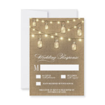 Land Burlap Mason Burk Bröllop OSA Cards