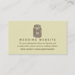 Land Burlap Mason Burk Bröllop webbplats Tilläggskort