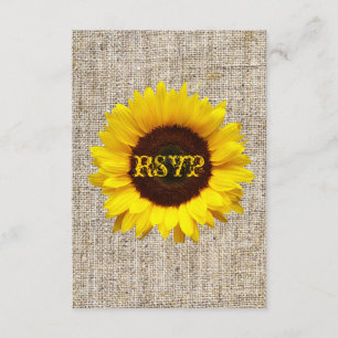 Land Burlap Solrosreaktion på Bröllop OSA Kort