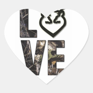 Land Camo Kärlek Heart Stickers Hjärtformat Klistermärke